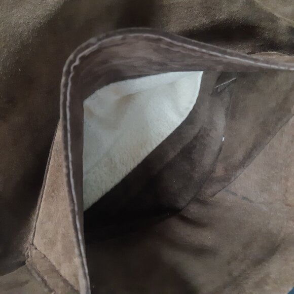 Vintage Aquascutum SZ S/M Rust Suede Men's Double Breasted Trench Coat - Picture 9 of 16